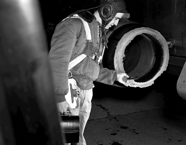 Space History Photo: Icing on J-34 Engine